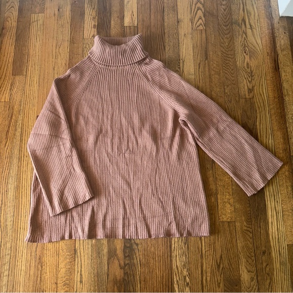 Lillusory Women’s Cozy Brown Turtleneck Sweater 50% Viscose Size L - Picture 4 of 9